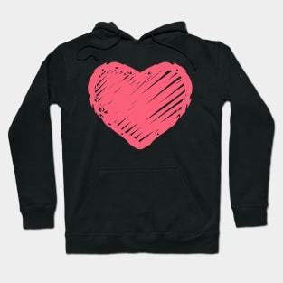 Hand Drawn Chalkboard Heart Shape Hoodie